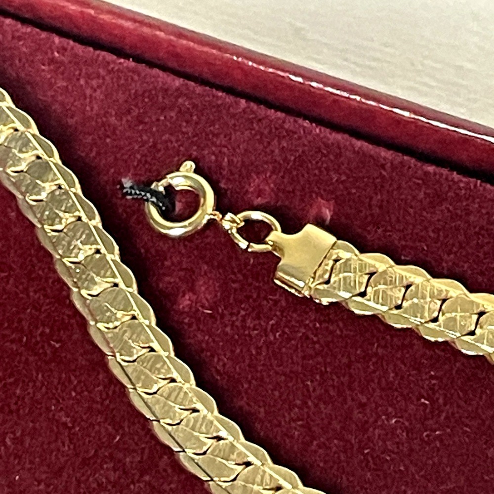 Vintage Bronzini 18KT Gold Shield Necklace Bracelet Set NOS 18" & 7.5" in Box - Picture 8 of 9